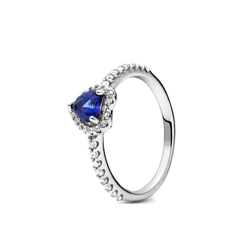 925er Silber Herz-Stein-Ring Neu Heiß Verkaufend Rosa Weiße Ringe Geeignet für jeden Anlass Passendes DIY Geburtstagsgeschenk