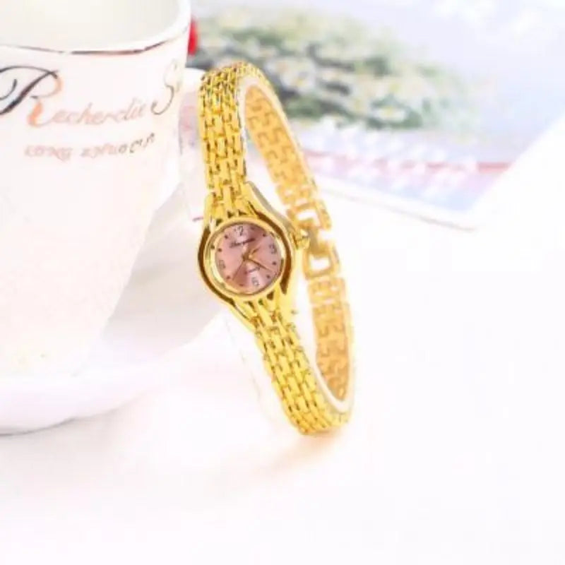 Golden Armbanduhr für Frauen Kleines Zifferblatt Luxus Damenuhr Stahl Elegant Quarz Damen-Uhr Mode Geschenk reloj mujer