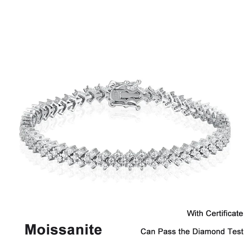 NeeTim Moissanite Tennisarmband 925 Sterling Silber Labor Diamant Armbänder mit Weißgold plattiert Edler Schmuck für Damen