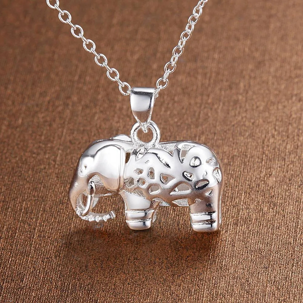 Collar de plata de ley 925 con bonito colgante de elefante de moda urbana para mujer, accesorios de boda, fiesta, joyería de diseñador, regalos