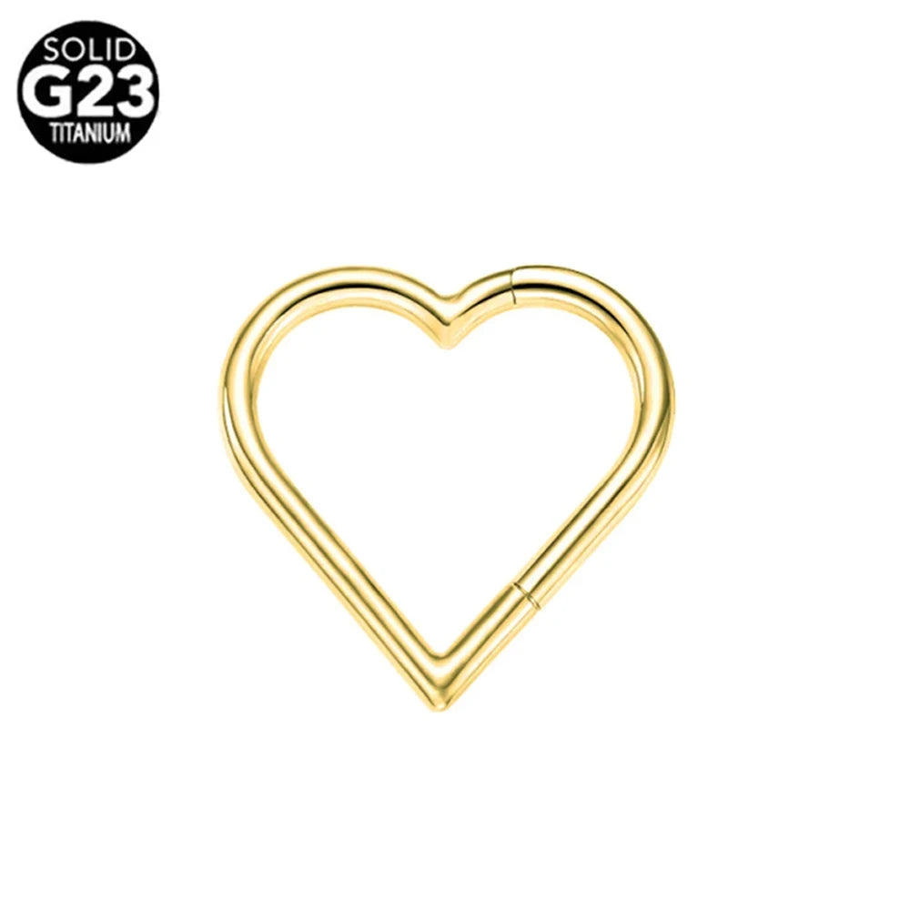 G23 Titanio Abeja Septum Aro Nariz Piercing Joyería Corporal 16G Segmento Lunar Serpiente Clicker Hélice Oreja Cartílago Corazón Daith Aro