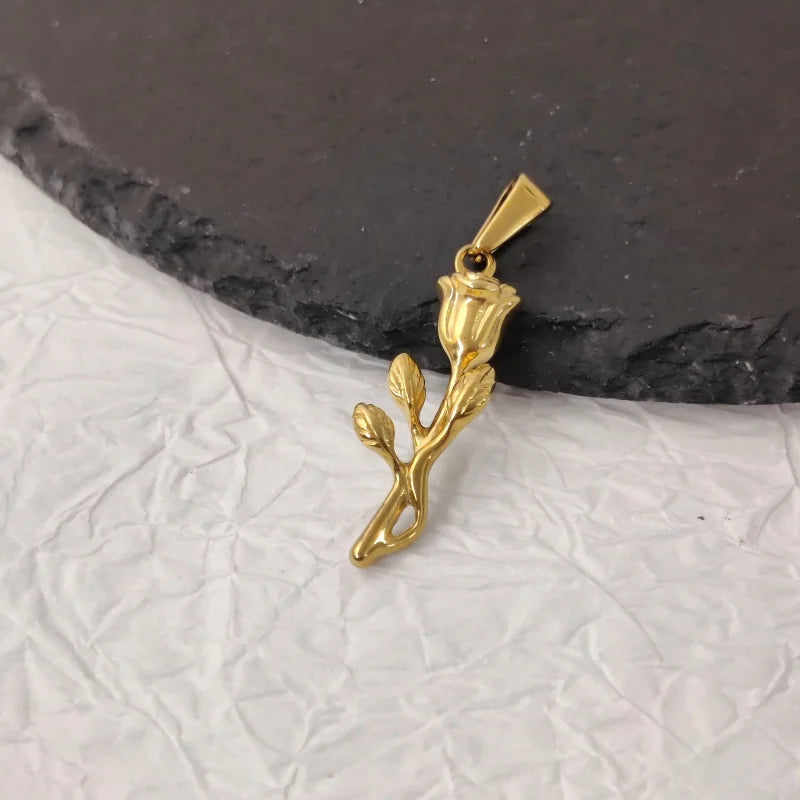 Colgante Sin Deslustre Cruz de Ángel Corazón de Acero Inoxidable Chapado en Oro Vintage para Mujer, Fabricación de Joyas para Collares