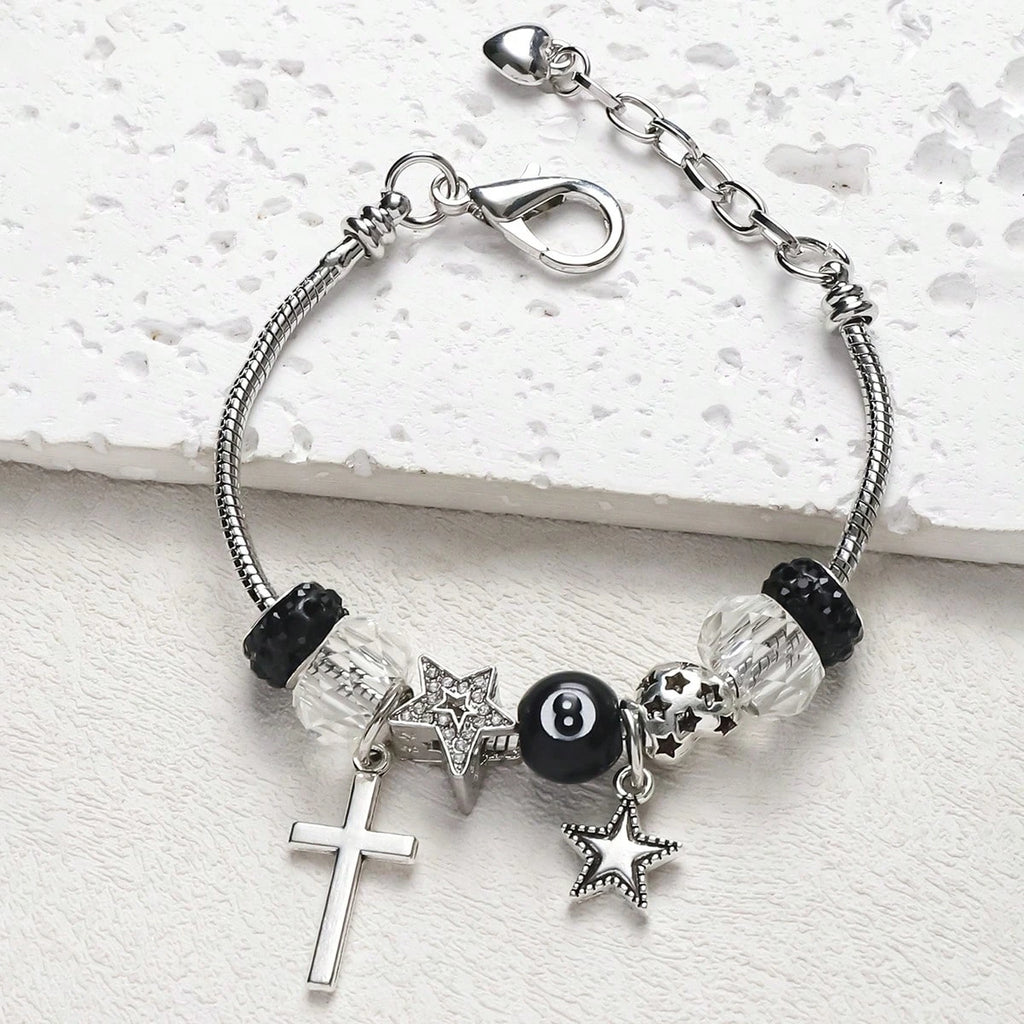 DIY handgemachtes Hippie-Design Kettenarmband Damen Metallstern-Anhänger Unisex verstellbares Armband