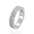 NeeTim Anillo completo de moissanita de plata de ley 925 con baño de oro, alianza de boda, compromiso, eternidad, joyería de lujo Patry para mujer