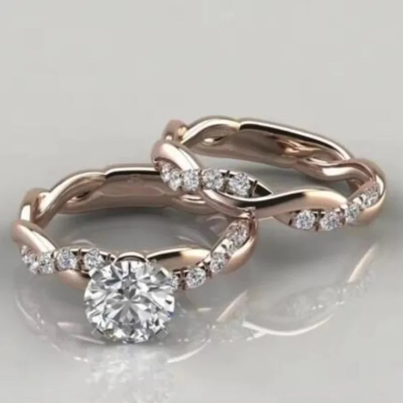 Geometrische Mode Gold Farbe Intarsien Bunte Zirkon Ringe für Frauen Party Accessoires Geschenke Kundenspezifischer Schmuck
