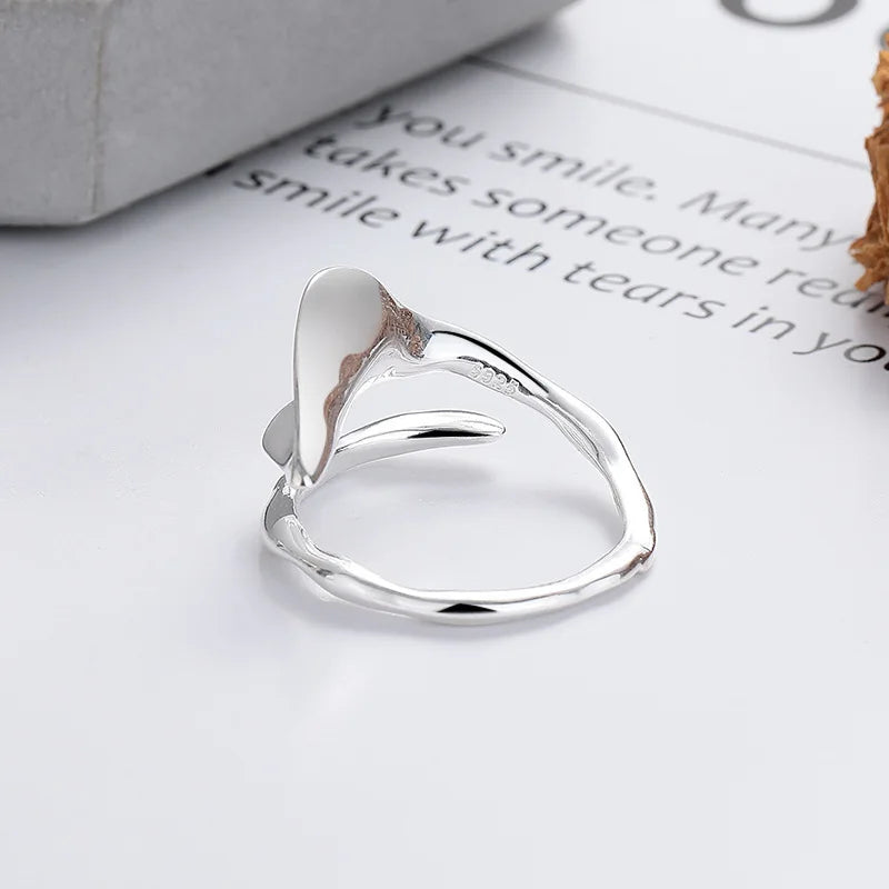 925er Sterlingsilber Glatte Oberfläche Blattringe für Frauen Paar Verlobung Schmuck Zubehör Großhandel Argent 925 Schmuck