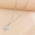 DOTIFI  Beach Wind Shell Starfish Pendant Pendant Stainless Steel Necklace Female Fashion Simple Personalized Necklace Jewelry