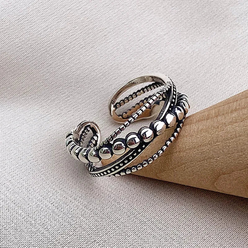 925 Sterlingsilber überlappende Kugelringe für Mädchen Mode Hochzeitsschmuck für Damen Accessoires