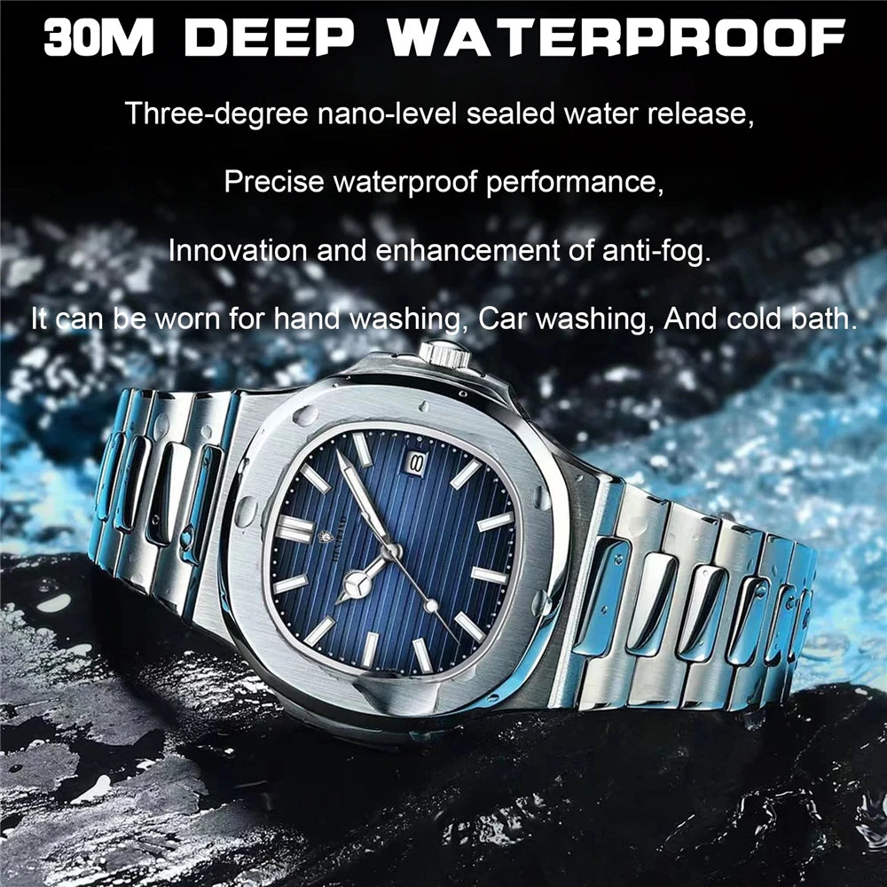 Reloj de hombre con movimiento casual de negocios, de lujo, automático, para hombre, de moda, de cuarzo, de pulsera, regalos, Relogio Masculino