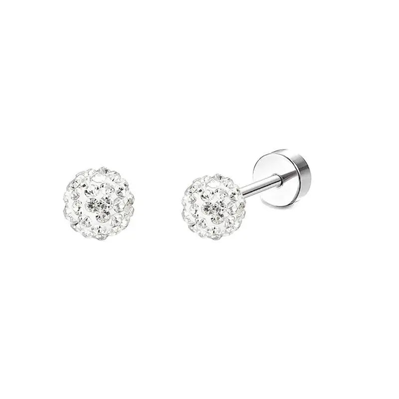 2er-Set Edelstahl Herz-Mond-Ohrstecker Schraubkugel-Ohrstecker für Frauen Mode Ohr Tragus Knorpel Piercing