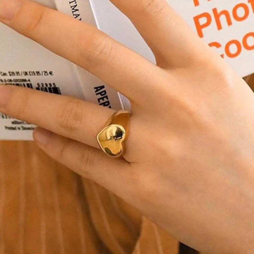 Romantischer Edelstahlring für Damen, herzförmiger Geburtstagsgeschenk, Eheringe, luxuriöse Qualität, Schmuck, Großhandel, Dropshipping