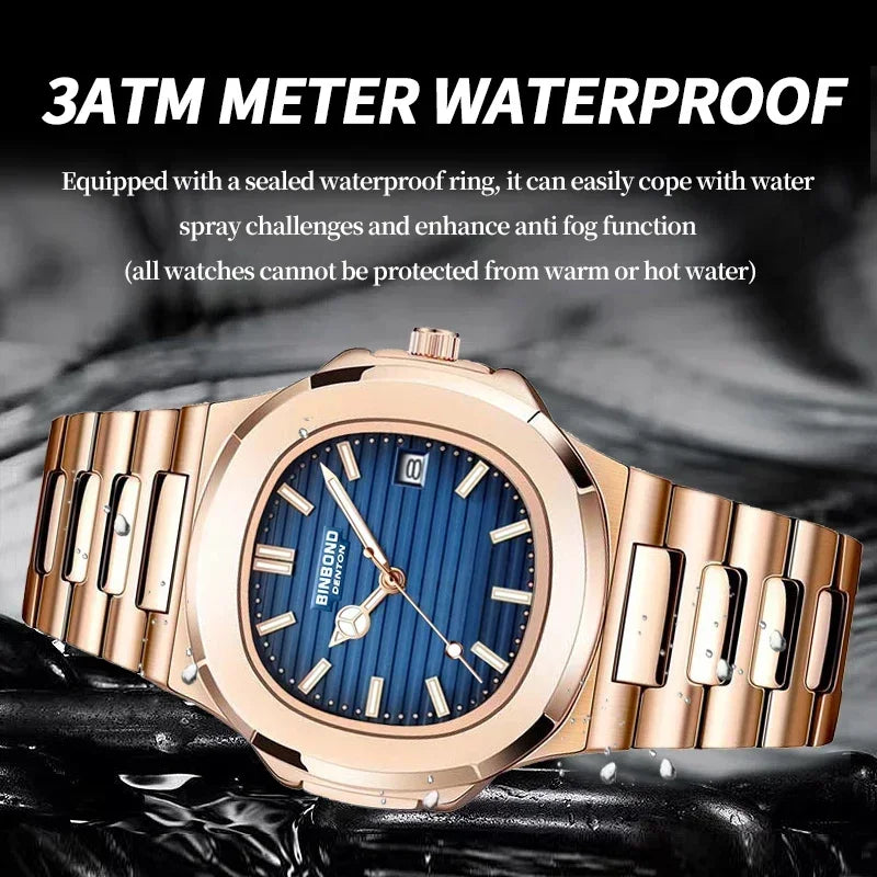 Nuevo Hombre de Suiza Reloj Informal de Oro Rosa Hombres Lujo Reloj Automático Relojes de Pulsera de Cuarzo de Moda Masculina Todo Por 1 Real