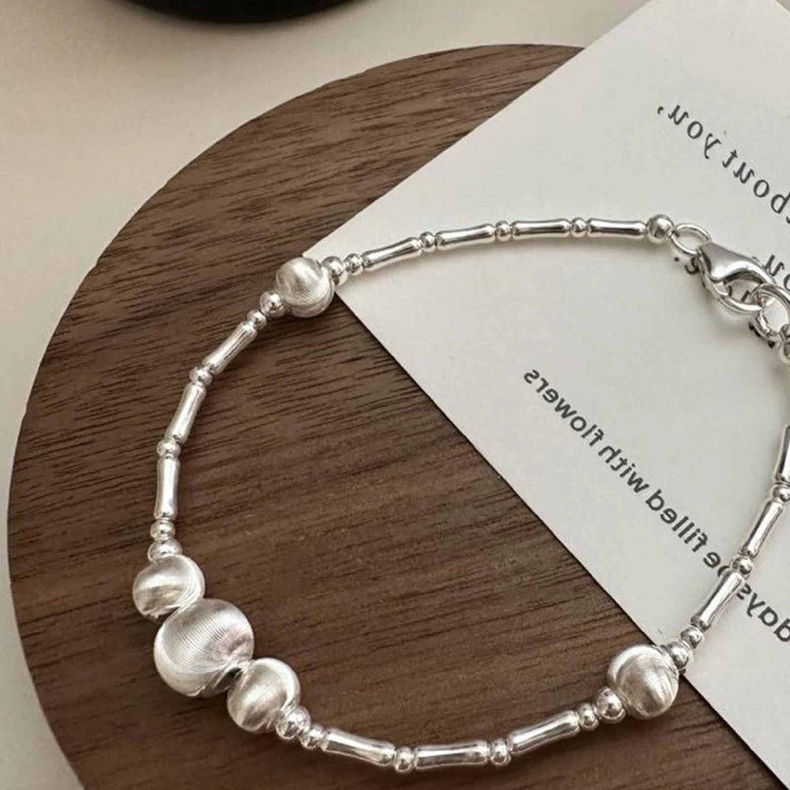 925 Silber Doppellagiges Perlenarmband für Damen Mädchen Design Perlen Schmuck