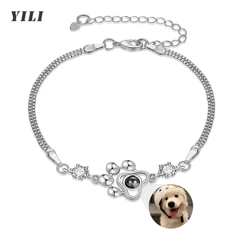 Kundenspezifisches Armband mit Bild im Inneren, Titan-Edelstahl-Kubanische Gliederkette, Armband mit personalisierter Fotoprojektion für Männer und Frauen