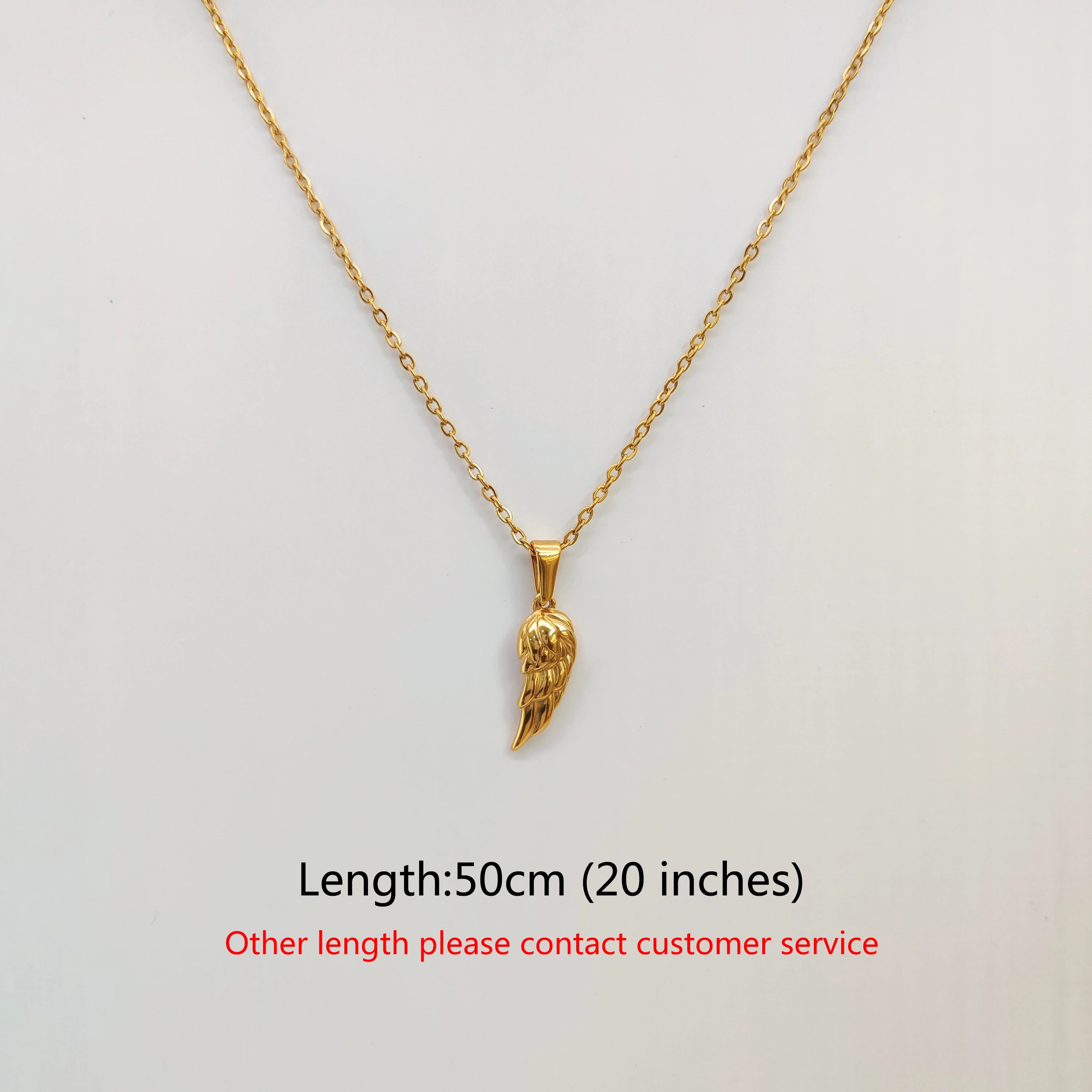 Collar con colgante de ala de ángel chapado en oro de 18 quilates - Diseño de pluma vintage para hombres, cadena de acero inoxidable, regalo de joyería
