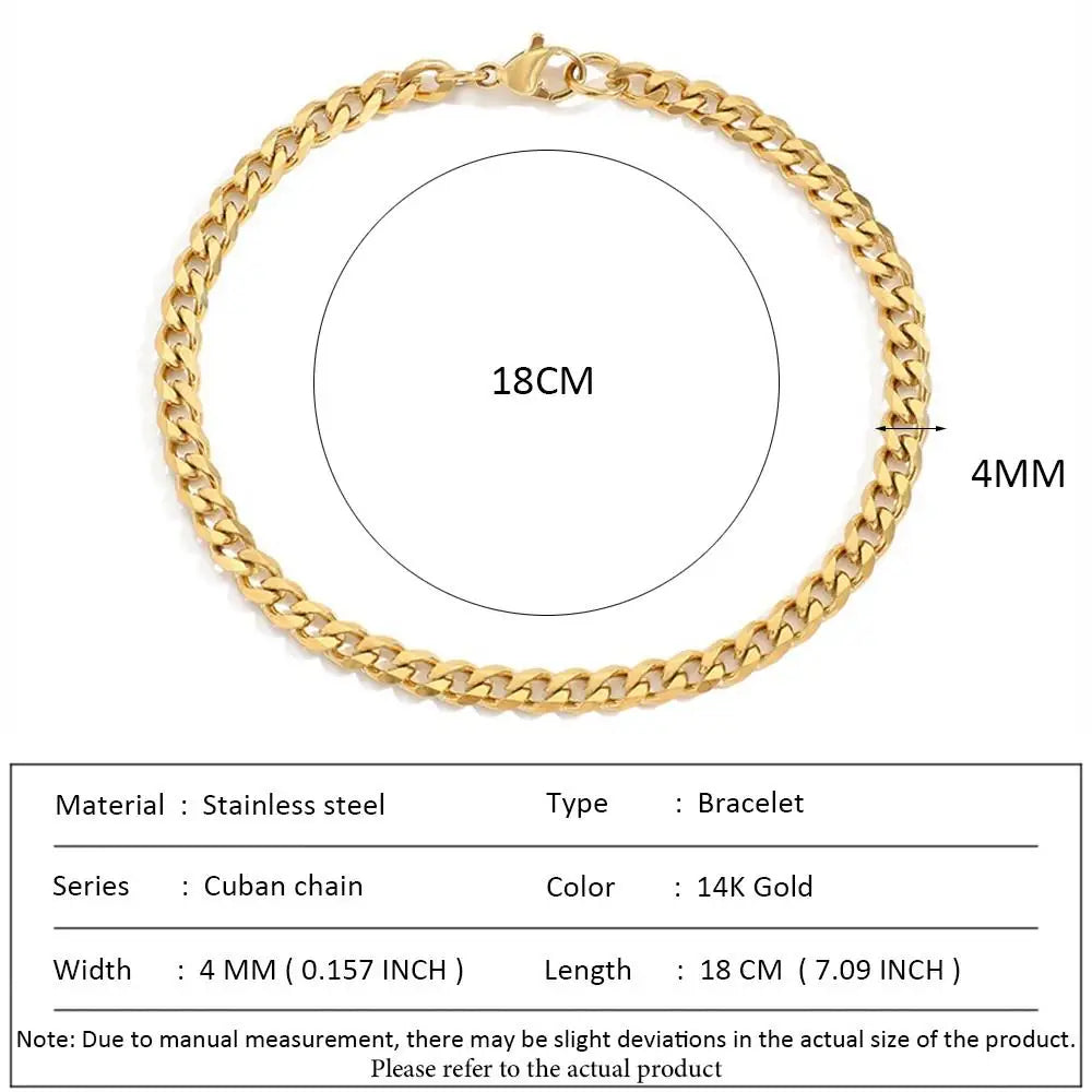 SUNIBI Klassische Schlangenkettenarmbänder für Damen, Trendige Mode, Edelstahl-Kubakettenarmband, Trendige Damengeschenke, Schmuck