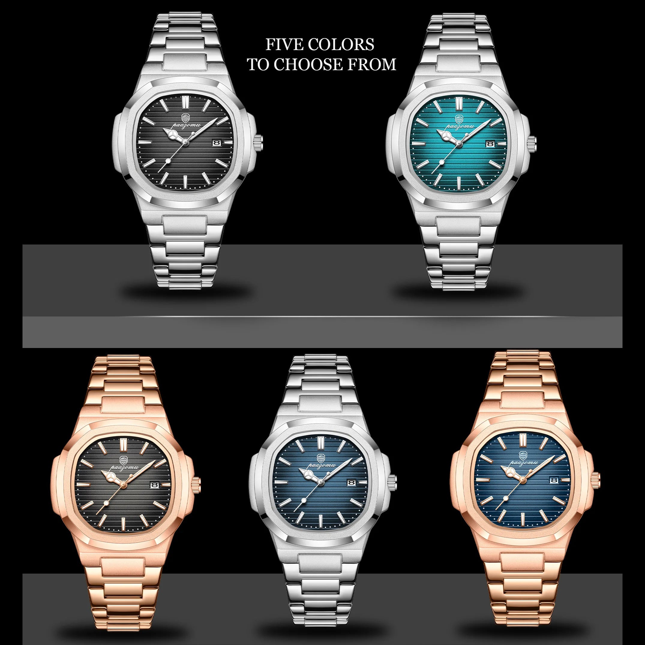 PAAZOMU Reloj de pulsera de lujo para hombre, impermeable, luminoso, cronógrafo, de acero inoxidable, para hombre, reloj de cuarzo, reloj hombre