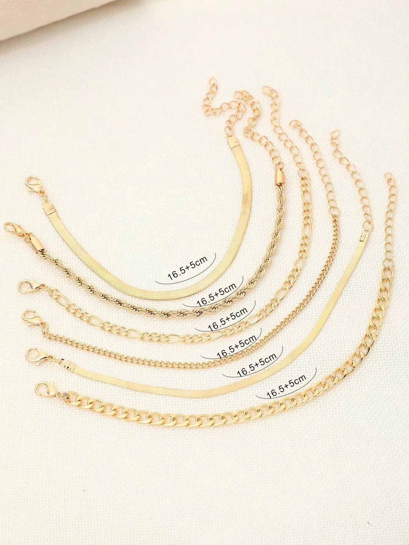 6 Stück Mode Punk-Stil Einfache Kalte Töne Kette Armband Set Geeignet für den Täglichen Gebrauch von Frauen