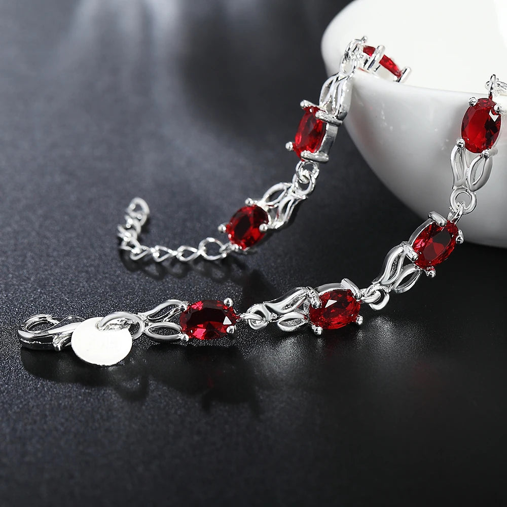 Armbänder aus 925er Sterlingsilber mit Rubin, Saphir und Amethyst, Damen-Hochzeitsschmuck, Großhandel