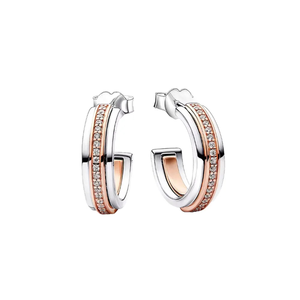 Roségoldfarbene 925er Sterling Silber Blumenohrstecker, Passend für Frauen Festival Weihnachtsgeschenke Charm Schmuck