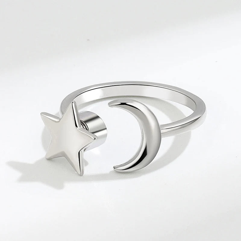 Anti-Stress Angst Fidget Ringe für Frauen Edelstahl Sonnenblume Sonne Stern Spinner Ring Weihnachtsgeschenke Dropshipping