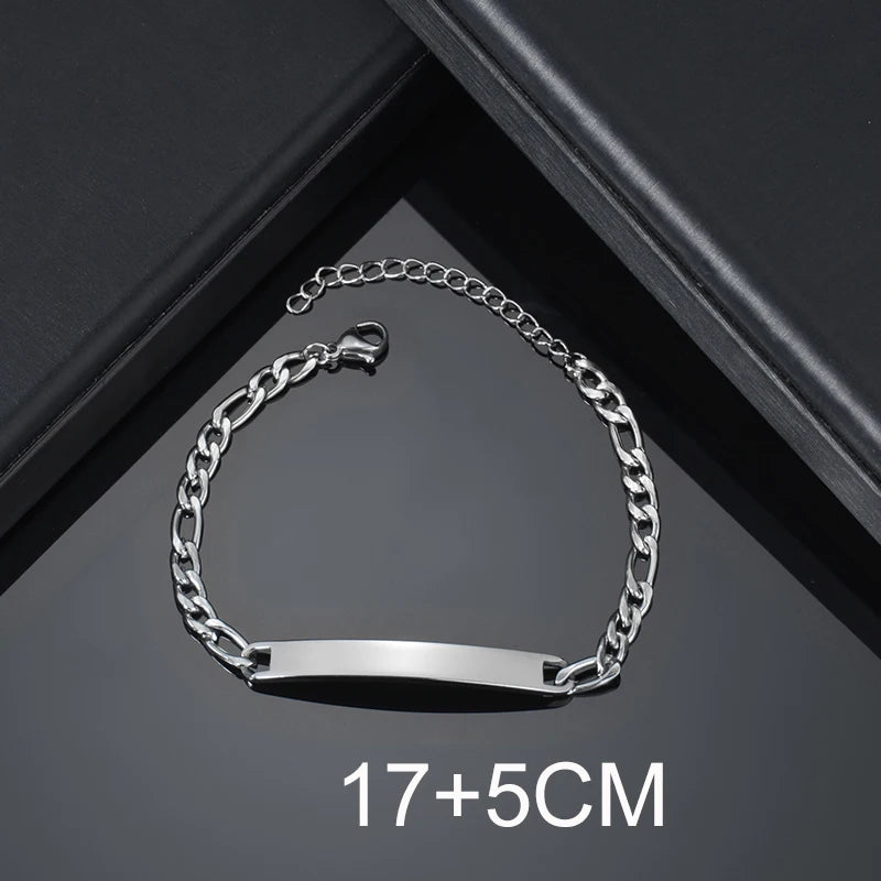 Bluelory personalisiertes Armband für Herren und Damen, Edelstahl, verschiedene Stile, leeres Namensschild, Herzarmband, Party-Schmuckgeschenk
