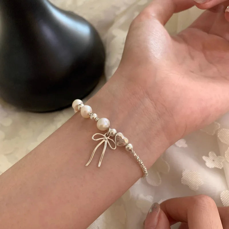 925er Sterlingsilber Sternperlen Armband für Frauen Fragmentiertes Silber Süß Romantisch Vielseitig Trend Schmuck Geschenke Dropshipping