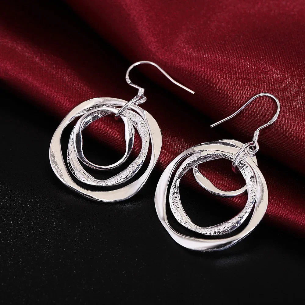 Hochwertige 925 Sterling Silber Ohrringe Schlichte runde Creolen für Frauen Mode Hochzeit Verlobung Charm Schmuck