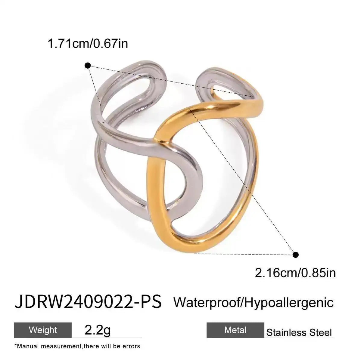 Großhandel High-End wasserdicht dreidimensionaler M-Buchstabe hohler Edelstahl Fingerring trendig für Damen personalisierbarer Schmuck
