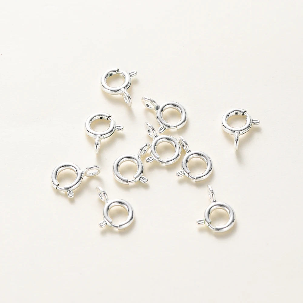 10 piezas/Cierre de resorte redondo de oro de 14K 18K con anilla abierta para accesorios de fabricación de cadenas de collares de joyería DIY