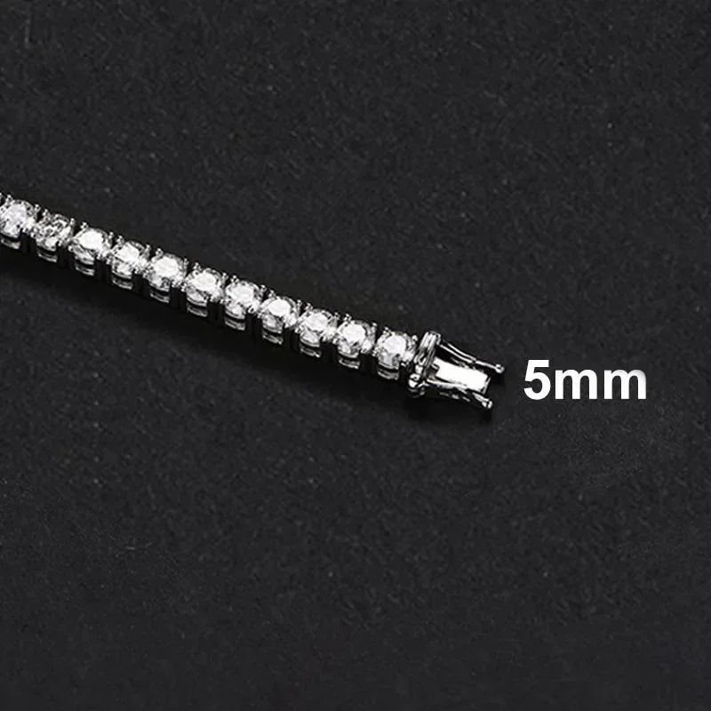 NeeTim 3mm 4mm 5mm Moissanit Tennisarmband Volldiamant 925er Sterlingsilber vergoldet Armbänder für Damen Herren