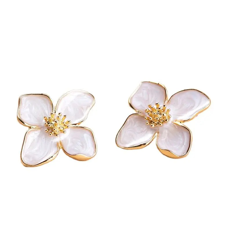 Obega Blumenohrringe Stecker Rosa Weiße Blumen Damenohrringe Ohrstecker Frühling Sommer Neue Trendige Mädchen Süße Schmuckstücke