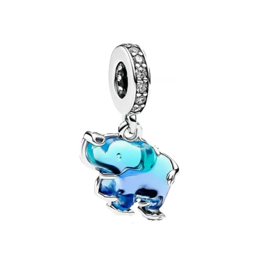2026 Neuer S925 Silber Hohl-Elefant Affe Auto Anhänger Passend für Original Armband DIY Zubehör Damen Charm Schmuck Geschenke