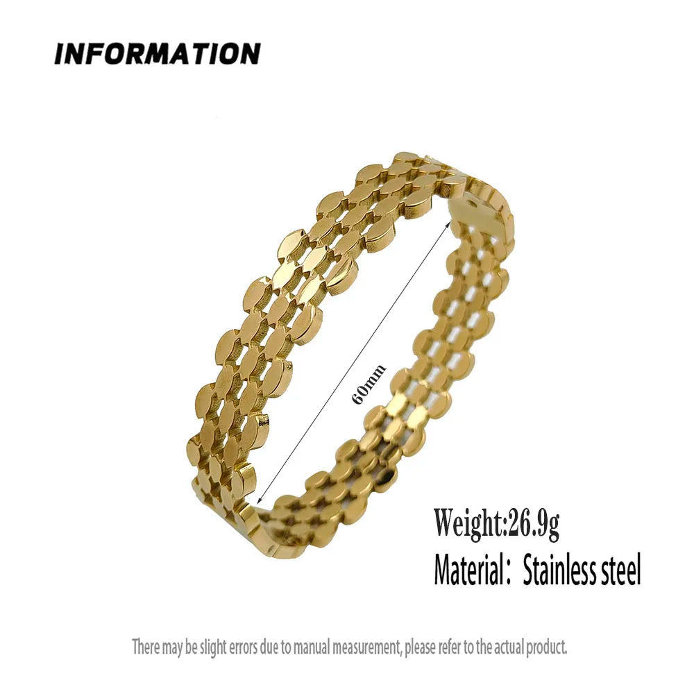 Neues Armband aus goldbeschichtetem Edelstahl mit Wabenhohlmuster, hochwertiges wasserdichtes Silberarmband, Paarschmuck