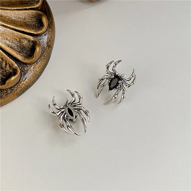 Halloween Gothic Retro Alte Spinne Zirkon Ohrringe Frauen Mode Design Schwarzer Zirkon Ohrring Party Schmuck Geschenke Großhandel
