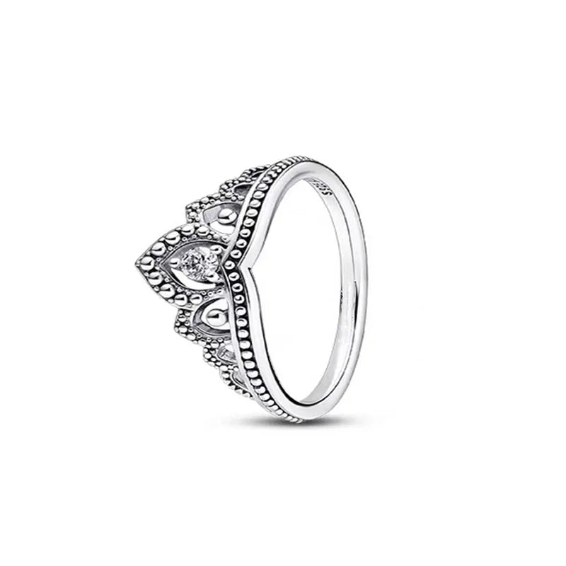 925er Silber Damenschmuck Ring Größe 6 7 8 9 Pinker Herz Zirkonia Stein Rot Schwarz Ringe DIY Geburtstagsgeschenk Party