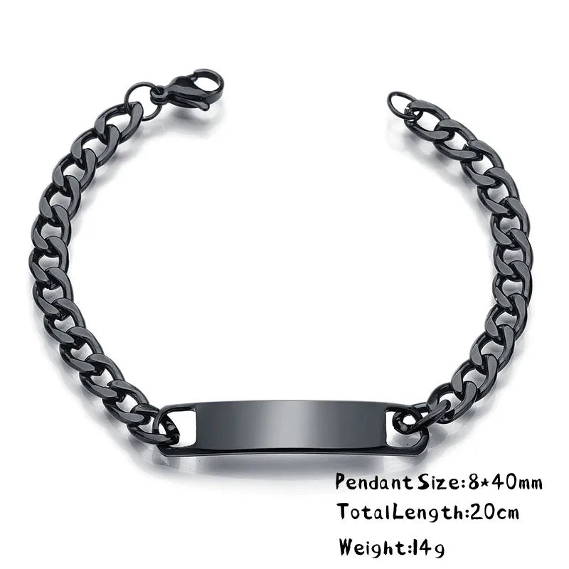 Personalisiertes Herrenarmband, verstellbarer Armreif, Edelstahl, Name, beliebiger Text graviertes Armband, Geburtstagsgeschenk für Ihn