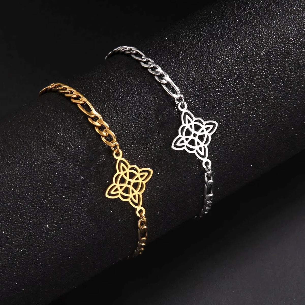 Hohle chinesische Knoten-Anhänger-Armbänder Hexenknoten-Kettenarmband Damen Herren Vintage Liebes-Schmuckgeschenke