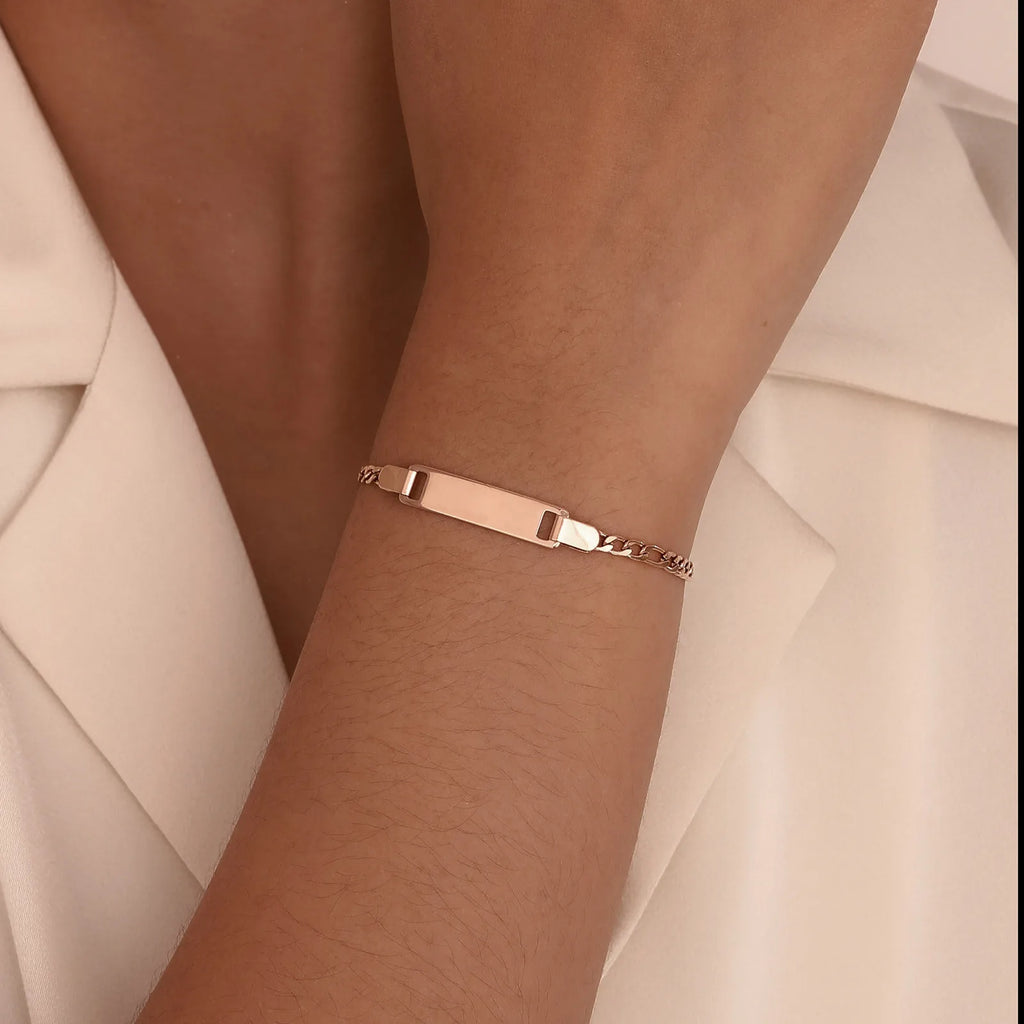 Baby Kinderarmband, Edelstahl-Kettenarmband verstellbar ohne Namen, Mädchen Junge Kinder Geburtstagsgeschenk