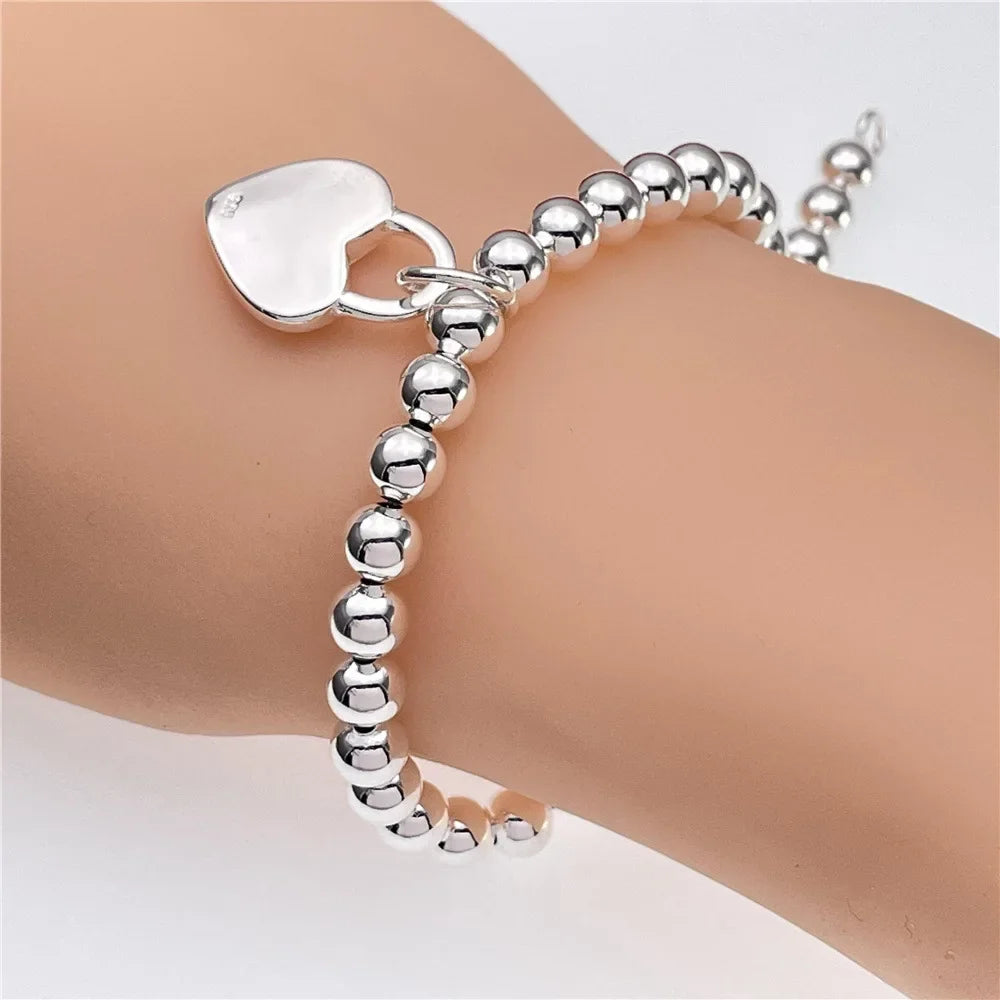 Edles 925er Sterlingsilber Quadratisches Massives Kettenarmband für Frauen Männer Charm Party Geschenk Hochzeit Modeschmuck Kostenloser Versand