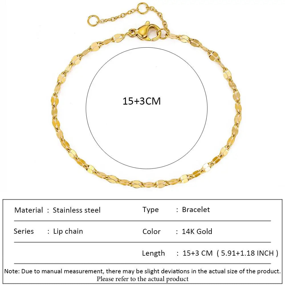 SUNIBI Klassische Schlangenkettenarmbänder für Damen, Trendige Mode, Edelstahl-Kubakettenarmband, Trendige Damengeschenke, Schmuck