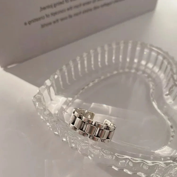 925 Sterling Silber Fingerringe Neue Mode Kreative Kreuz Hohlkette Geometrischer Party Schmuck Geschenke