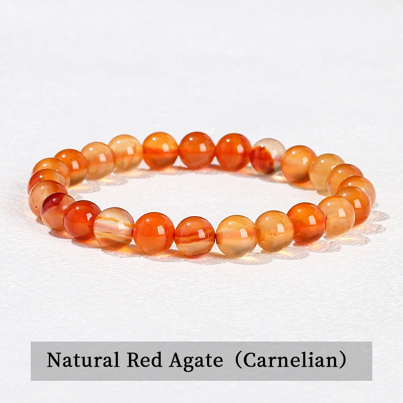 JD Natursteinperlen Armband Amethyst Tigerauge Kristall Quarz Achat Edelstein Perlen Armreifen Damen Herren Reiki Heilung Schmuck Geschenk