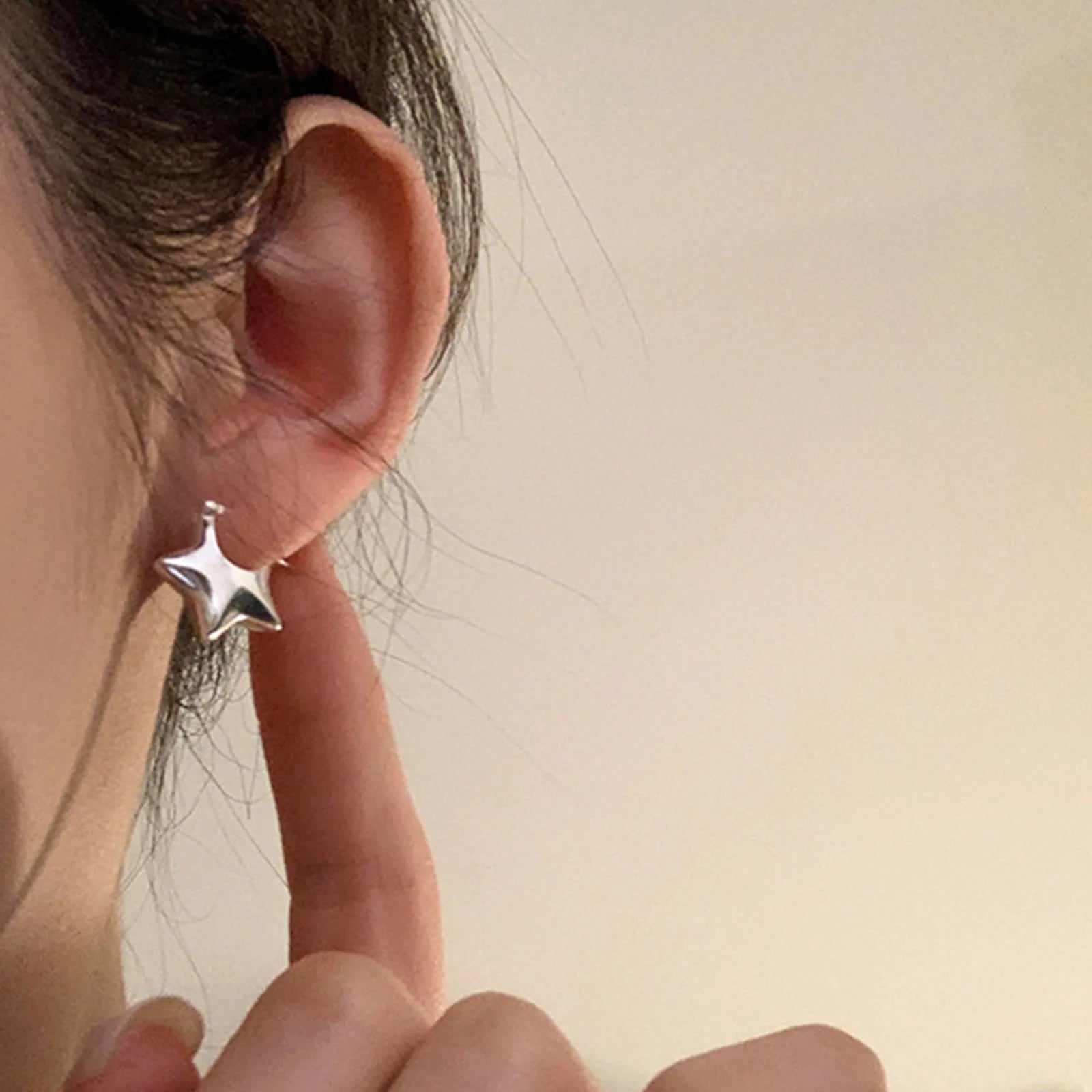 Pendientes de plata de ley 925 vintage simples con estrella para mujer, joyería de moda, previene alergias, accesorios de fiesta, regalo