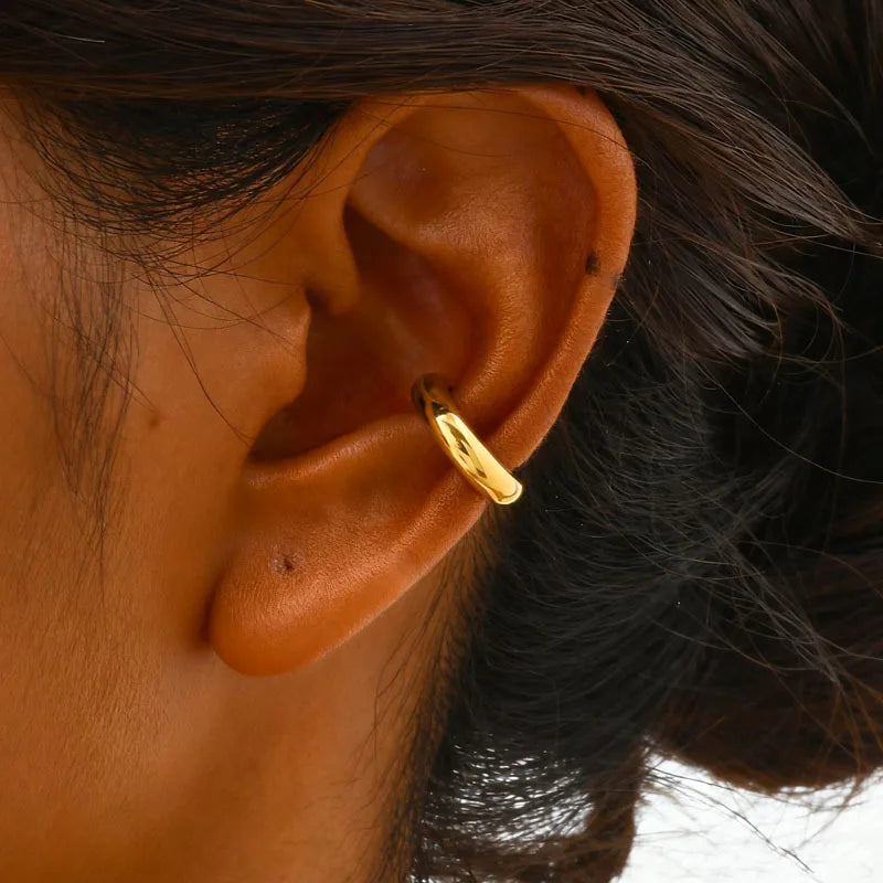 Dicke Ohrklemme, Nicht-Piercing Clip On Knorpelohrring aus Edelstahl, Fake Helix Knorpelschmuck für Frauen, ein Stück
