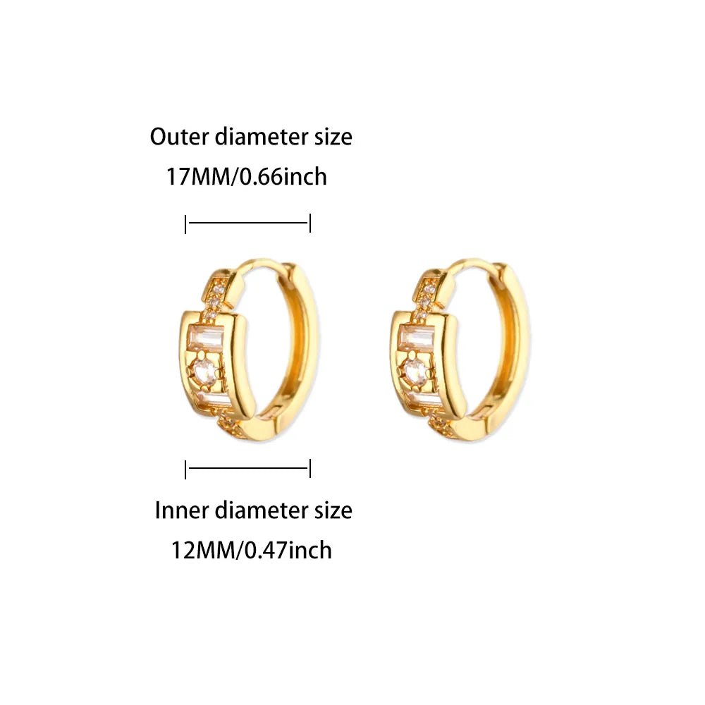 Runde glänzende Zirkonia-Ohrringe für Damen Edelstahl Goldfarben Piercing Ohrringe 2025 Neuer Modeschmuck Muttertagsgeschenk