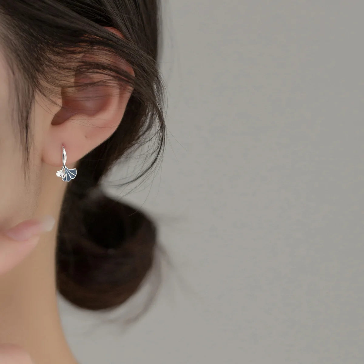 Ohrstecker aus 925er Sterlingsilber mit Ginkgoblatt für Damen, luxuriöser Qualitätsschmuck, Accessoires, Großhandel, Trend 2024, Geld 925