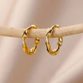 Stainless Steel Hoop Earrings For Women Gold Color Fashion Pearl Piercing Earring 2023 Trend New Luxury Jewelry aretes mujer