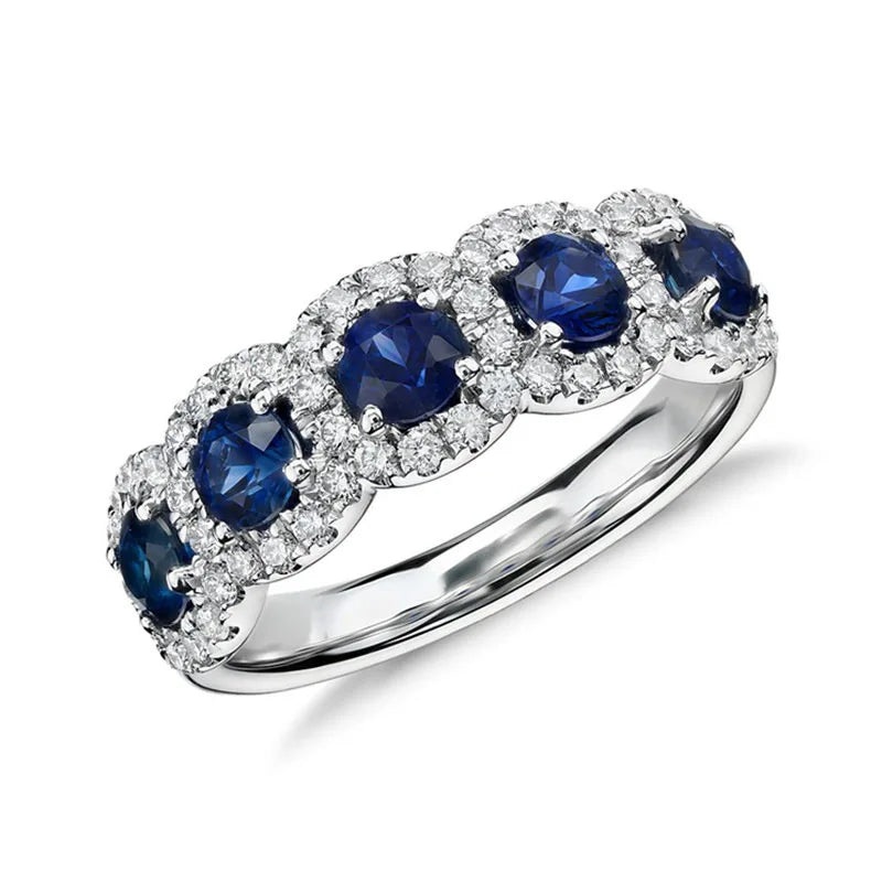 Luxuriöser 925er Sterling Silber Klassikring für Damen, Sechs-Krallen-Schmuck, schlichter Imitations-Diamant Damenring, Verlobungs-Hochzeitsgeschenk