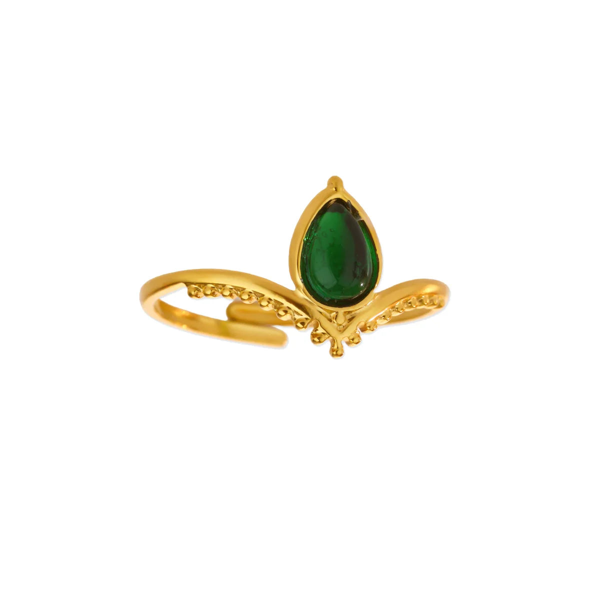 Edelstahl Vierblättriges Kleeblatt Ringe für Frauen Goldfarbe Zirkon Öffnung Paar Ring Ästhetischer Hochzeit Bohème Schmuck Geschenk